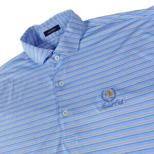 Turtleson Performance Stretch Striped Laurel Oak Golf Polo Shirt Mens Large